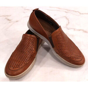 ECCO Men's Soft 7 Nubuck Sneaker Brown Woven Leather Slip on Size EU‎ 46 US 12